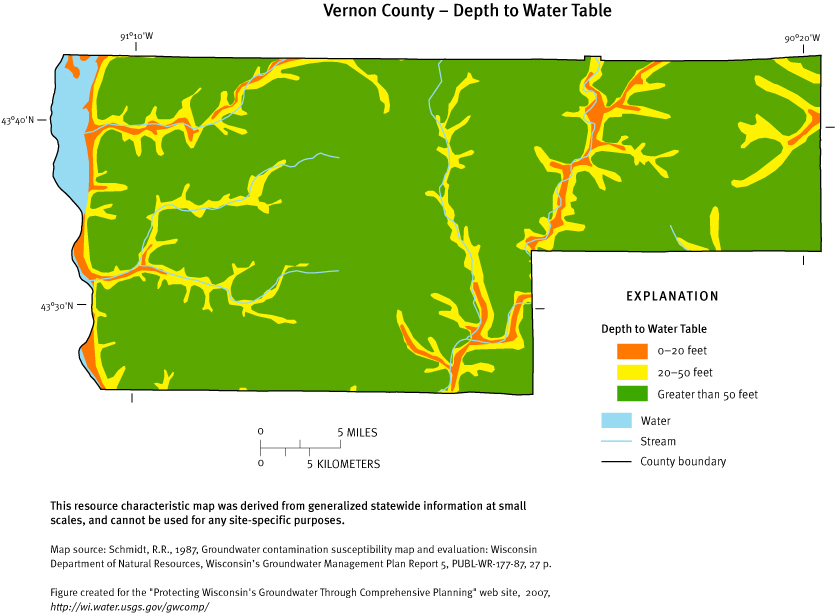 Vernon County Depth of Water Table