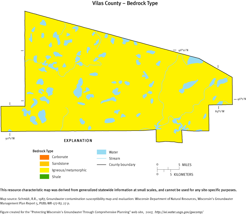 Vilas County Bedrock Type